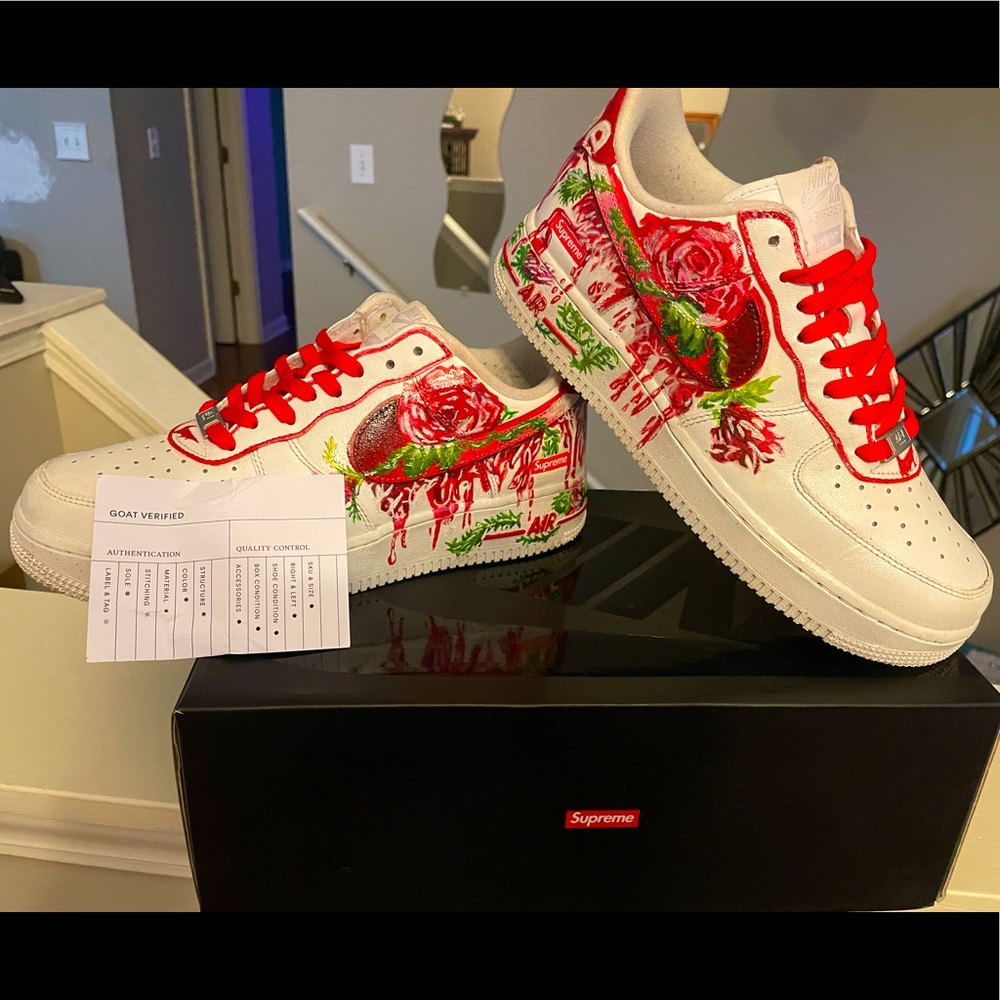 Nike Air Force 1 Supreme *customs GOAT cert